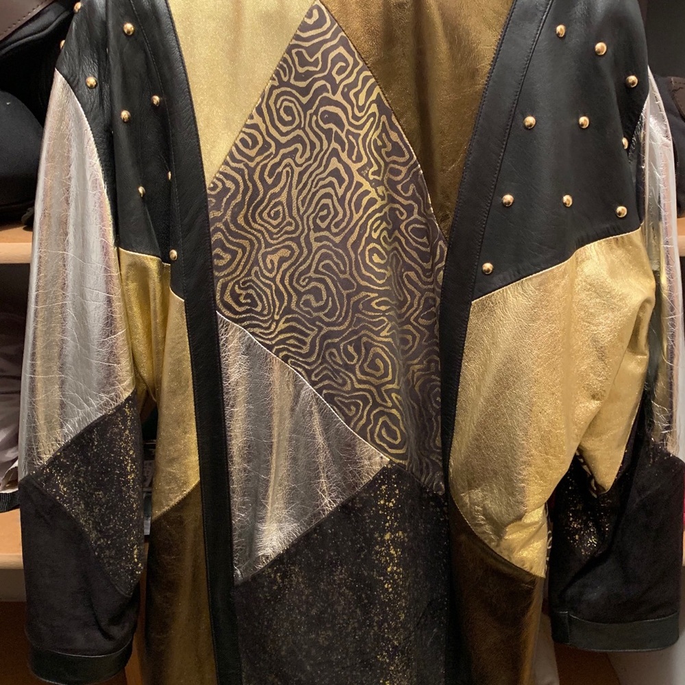 Custom Made Patch Work Leather Blazer - image 2